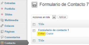 editar formulario en wordpess