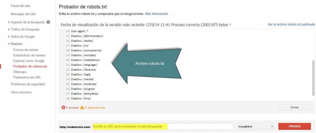 probador robots txt wmt