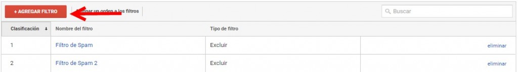 Agregar filtro en google analytics